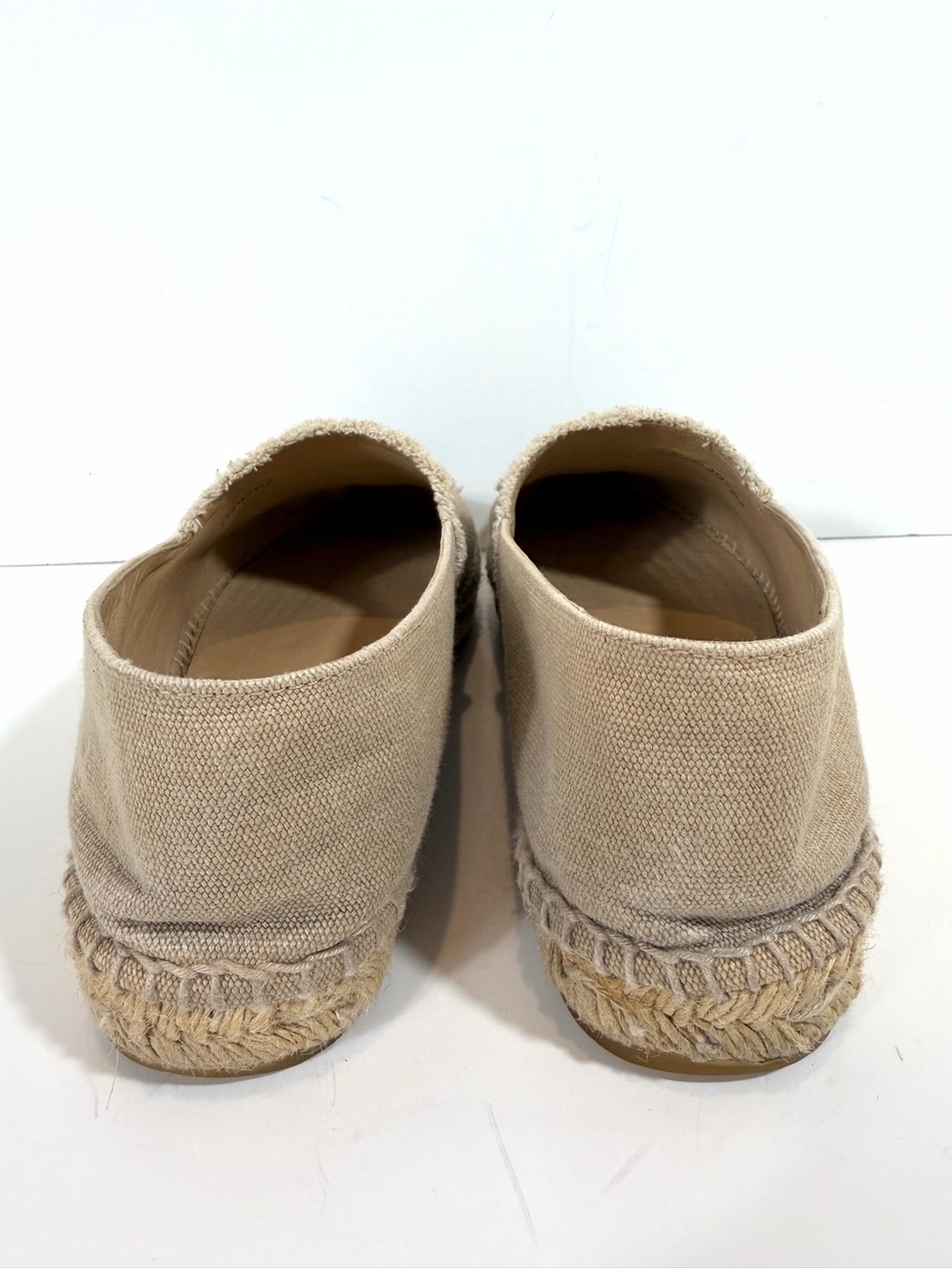 Chanel Canvas CC Logo Espadrilles - Beige & Black Cap Toe - Size 41 Us 11 - Picture 4 of 12